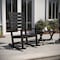 Flash Furniture Manchester 3-Pc Set w/2 Contemporary All-Weather HDPE Rocking Chairs and End Table, Black LE-HMP-2002-2-T1620H-BK-GG - alternate 2